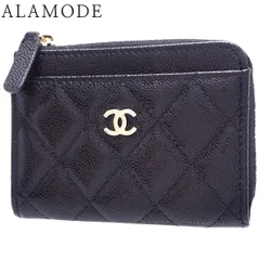 CHANEL(シャネル) マトラッセ ココマーク フラグメントケース コインケース コンパクトウォレット ラウンドファスナー カードケース ミニ財布 L字ファスナー キャビアスキン ブラック黒 レディース 40806000140【中古】【アラモード】