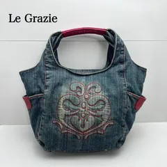 Le Grazie 00s y2k archive leather denim hand bag ルグラッチェ 刺繍 レザー デニム ハンドバッグ トートバッグ グランジ 平成 スタイル