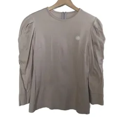 BORDERS at BALCONY(ボーダーズアットバルコニー) 長袖カットソー サイズ36 S レディース - ベージュ クルーネック