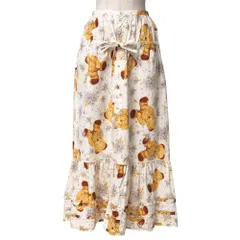 ■美品■PINK HOUSE ピンクハウス スカート クマ 花 総柄 フレア ロング ボタンスカート ブランド古着【中古】20251028/RA6432