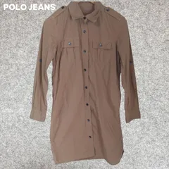POLO JEANS ベージュ 長袖 シャツドレス ワンピース Mサイズのサムネイル