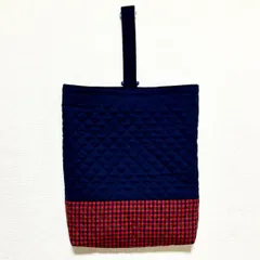 シューズケース　上履き入れ　ファミリア風　赤チェック　入園　入学　ハンドメイド