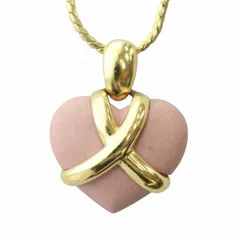 ウェッジウッド WEDGWOOD ネックレス アクセサリー ペンダント ロゴ ジャスパー ハート ゴールド色 ピンク ■GY11 /MQ