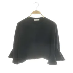 ヨーコチャン YOKO CHAN フリルスリーブ ジャケット ブレザー ノーカラー フロントホック 38 M 紺 ネイビー /YQ ■OSのサムネイル