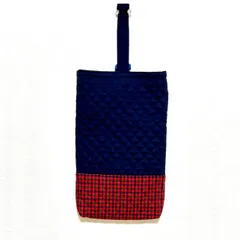 [お値下げ］シューズケース細め　上履き入れ　ファミリア風チェック　入園入学　ハンドメイド