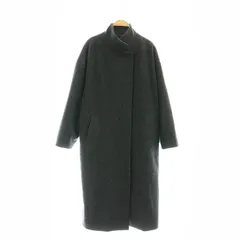 ミズイロインド mizuiro ind ウールブレンド スタンドカラー コート アウター ロング ダークグレー /NR ■OS