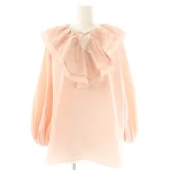 ヨリ yori 23AW ダブルフリルカラーブラウス 長袖 36 サーモンピンク