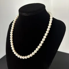 アコヤパール あこや真珠 パールネックレス シルバー金具 刻印有り 6.8mm 42cm 冠婚葬祭 ネックレス 〇325