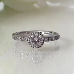 292【ケイノウ】Pt900 ダイヤモンド　0.41ct 0.14ct リングのサムネイル