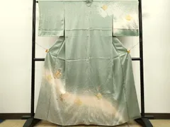 たたき染め　訪問着　フルセット！ 着物 訪問着 フルセット 正絹 花 シルバー 白 たたき染め 上品 A1-1