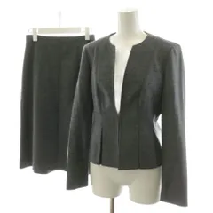 アナイ ANAYI スーツ セットアップ ノーカラージャケット フレアスカート ひざ丈 ウール 38 グレー 101927-10-290-92-380 /AN46