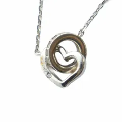 ヨンドシー 4℃ ネックレス アクセサリー ペンダント Silver925 ラインストーン ロゴ ハート リング シルバー色 ■GY18 /MQ