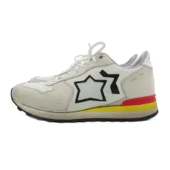 アトランティックスターズ Atlantic Stars ローカット スニーカー ビブラムソール メッシュ スエード 42 白 ホワイト アイボリー 1041-145 /UO ■GY18