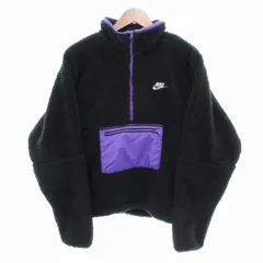 ナイキ NIKE 23AW CLUB+ WINTER HZ ANORAK アノラックパーカー ボアフリース スウォッシュ M 黒 紫 ブラック パープル DQ4881-010 /HO△ 0311
