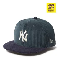 【ムラスポ公式】新品 NEW ERA ニューエラ キャップ 帽子 59FIFTY Corduroy コーデュロイ ニューヨーク・ヤンキース ブルーグリーン ネイビーバイザー 14668154