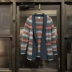 @ エルエルビーン L.L Bean 総柄 編み ニット カーディガン セーター お呼ばれ　デート　オフィスカジュアル　食事会