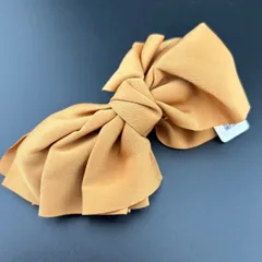 【新品】ヘアアクセサリー クリップ ヘアクリップ バナナクリップ ブラウン リボン デザイン 大きめ◆