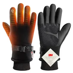 【新品】 手袋 防寒手袋 【2025冬新登場・スマホ対応・裏起毛】 防寒グローブ メンズ レディース 3Mシンサレート アウトドアグローブ タッチパネル 撥水加工 滑り止め 紛失防止結び付け スポーツ バイク スキー 防風 防水 作業用 登山 釣り (ブラ 1