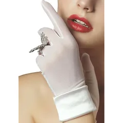 【新品】 [BAERU] 手袋 レース ショートグローブ 白 ネイル隠し タッチパネル対応 ホワイト 薄手 フォーマルグローブ ウェディング シースルー レディース 結婚式 1