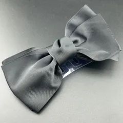 【新品】ヘアアクセサリー バレッタ ブラック リボン 大きめ 可愛い◆