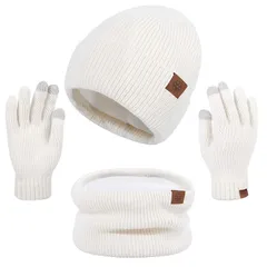 【新品】 [Geyanuo] ニット帽 ネックウォーマー 手袋 3点セット 暖かい裏起毛 防寒 保温 柔らかい ニットキャップ 登山 スキー スポーツ アウトドア メンズ レディース 通勤通学 秋冬用 0