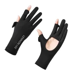 【新品】 【LENNON LEE】UVカット 手袋 レディース 夏 【特許手のひら開口デザイン・2本指出し・スマホ対応・-5℃冷感・UPF50+認定品・雲感アイスシルク素材】 滑り止め 通気 日焼け止め 手荒れ対策 極薄 軽量 ゴルフ・自転車・運転・バイク 1