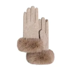 【新品】 [Pawinpaw] 手袋 レディース 秋冬 防寒 スマホ対応 保温グローブ【ふわふわ・裏起毛・タッチパネル対応・瞬間で暖かい・伸縮性】防風 保温グローブ 厚手 可愛い手袋 ボア 柔らかい 女性 おしゃれ 誕生日プレゼント/登山/バイク/自転車/ 1