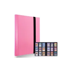 カードファイル カードバインダー シールファイル 9ポケット 360枚収納 表紙はPP素材 弾性包帯バインド カードシート他のゲームカードを集める (9ポケット, ピンク) 1