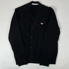 美品 MAISON KITSUNE カーディガン フォックス 刺繍 トリコロール