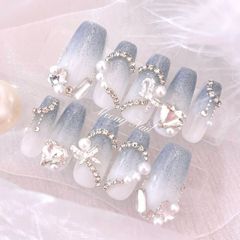 オーダーネイルチップ♡白ホワイト量産型フレンチガーリー韓国ワンホン