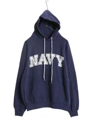 【お得なクーポン配布中!】 80s USA製 US NAVY プリント スウェット フード パーカー メンズ L ヴィンテージ 裏起毛 トレーナー プルオーバー ミリタリー USN ヘインズ