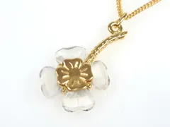 スワロフスキー　SWAROVSKI　クリスタル　四つ葉/クローバー　ネックレス　ペンダント　ゴールドカラー　送料無料
