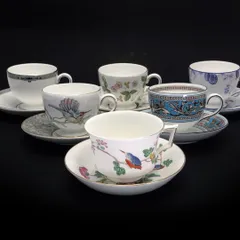【美品】WEDGWOOD ウェッジウッド／カップ＆ソーサー 6客 ／アソートセット／陶器／マルチカラー