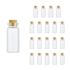 小瓶 ガラス 透明 コルク栓 密閉 Charmoon ミニ ボトル 20個 セット (10ml)