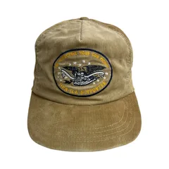 【キャップ/帽子】　80-90s NRA-ILA SUPPORTER (全米ライフル協会) ビンテージ コーデュロイ トラッカーキャップ ベージュ イエロー 黄 ブラック 黒 ホワイト 白