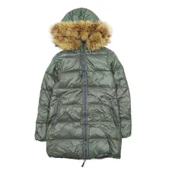 デュベティカ DUVETICA Kappaダウンコート ADHARA アダラ ラクーンファー ダウンジャケット フーディ D.037.00.MFN-1001R グリーン 40 レディース▲C1