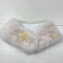 ⭐︎美品  ショール　 ファー　毛皮　 ホワイト　花　成人式  振袖　正月　結婚式
