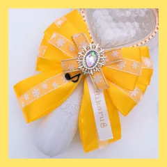 キンブレリボン ペンライトリボン 名入れ 音符チャーム 雪黄色♩ハンドメイド