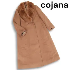 cojana コジャナ 東京スタイル ブルーフォックス ファー♪ アルパカ  ウール ロング ダブル コート Sz.11L109 レディース