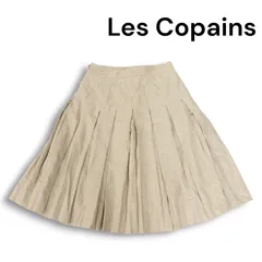 イタリア製★ Les Copains レコパン 秋冬★ ウール100% 千鳥格子 フレア プリーツ スカート Sz.3 レディースのサムネイル