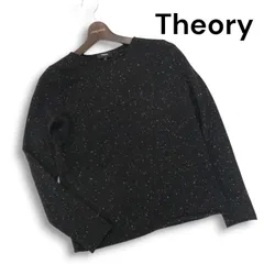 Theory セオリー 【DONEGAL CASHMERE TOLLEREE L】 カシミヤ100% ネップ セーター クルーネック ニット Sz.S レディース 黒