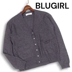伊製♪ blugirl Blumarine ブルーガール ブルマリン カシミヤ混 ウール レイヤード風 ニット カーディガン Sz.34 レディースのサムネイル
