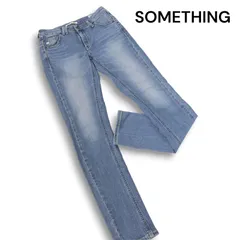 SOMETHING サムシング SKY36 SKINNY ミッドライズ ストレッチ USED加工 スキニー デニム パンツ ジーンズ Sz.27 レディース