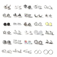 サージカルステンレス ピアス セット ブランド 30ペア 可愛い ピアス レディース 人気 シンプル 金属アレルギー ピアス 揺れる 韓国 かわいい スタッド 星 花 小さ 1