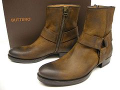 【BUTTERO(ブッテロ)】【スエードレザーハーネスブーツ/B5348UMGB/サイドジップブーツ/リングブーツ/エンジニアブーツ/ZIP付き/ファスナー/シューズ/PE MUC 11 SATTEL(ブラウンベージュ系)/メンズ】【サイズ46】