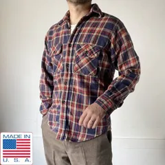 70s-80s USA製 FIVE BROTHER ネルシャツ M チェック柄 コットン フランネル 70年代 80年代 アメリカ製 ビンテージ D152-14-0003ZV