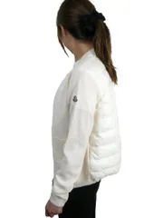 【MONCLER/モンクレール/CARDIGAN TRICOT/ニット切替ダウンカーディガン/ニットダウンジャケット/ライトダウンジャケット/ニットカーディガン/セーター/レディース/2017-2018AW/秋冬/034/クリーム系/ホワイト系/サイズM/L】