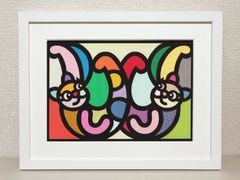 超メルカリ市【F6号】ジミー大西（DOG）手描き/表裏サイン有り/油彩