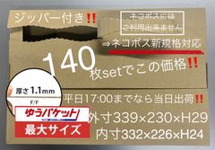 🔹140枚セット🔹ジッパー付き段ボール箱 🔹ﾈｺﾎﾟｽゆうパケット最大🔹Ａ4スッポリサイズ🔹【平日17時までなら当日出荷】