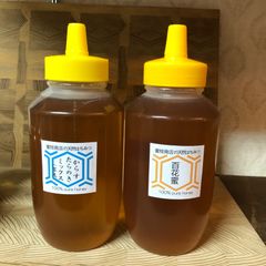 セール【非加熱・生はちみつ】百花蜜1000g&れんげ 1000g(2本セット